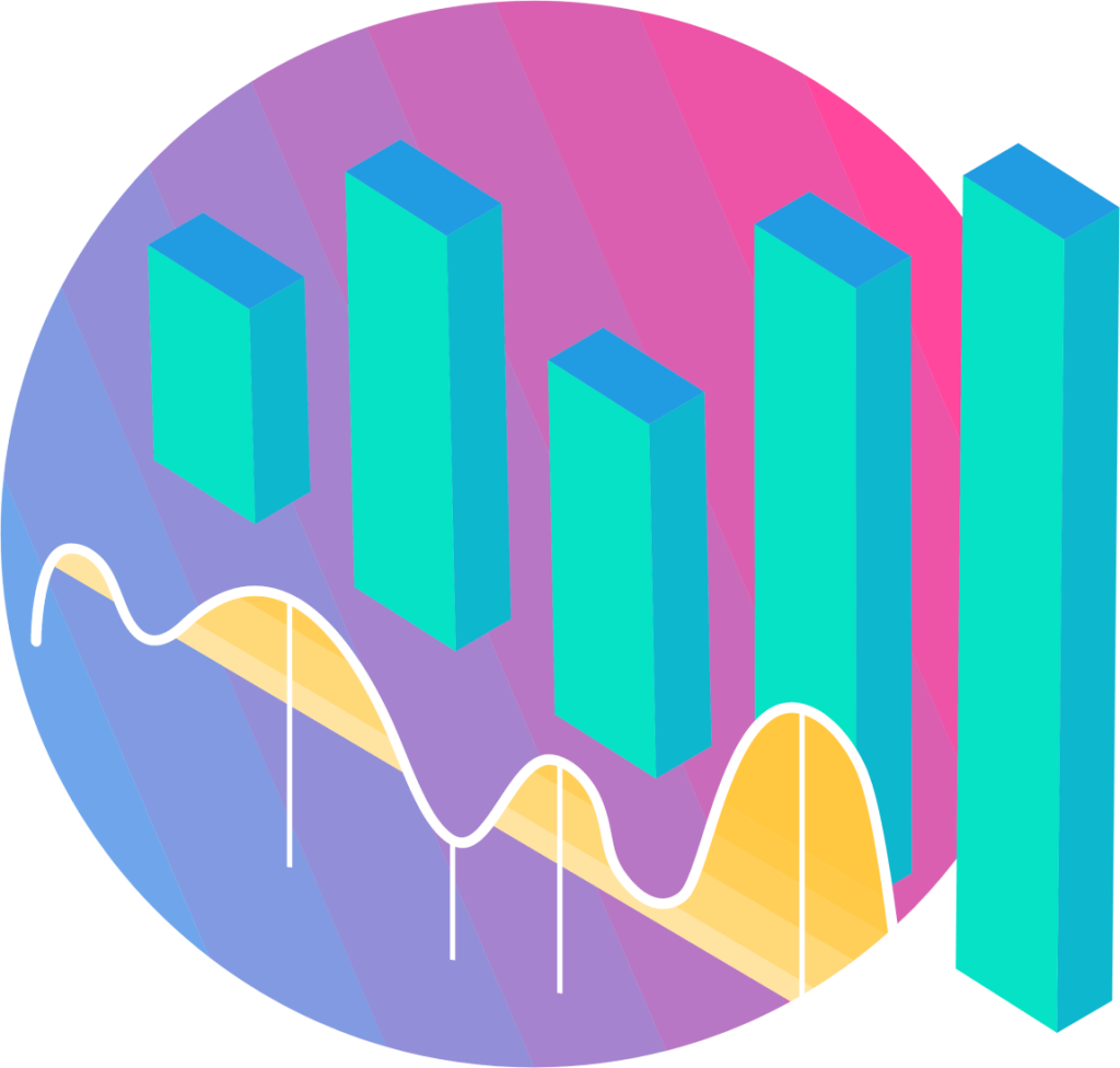 Colorful bar chart graphic